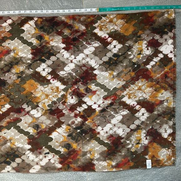 NWOT Scarf Shawl Wrap Blanket Abstract Polka Dots Warm Autumn Neutral 74" x 29" - Picture 7 of 15